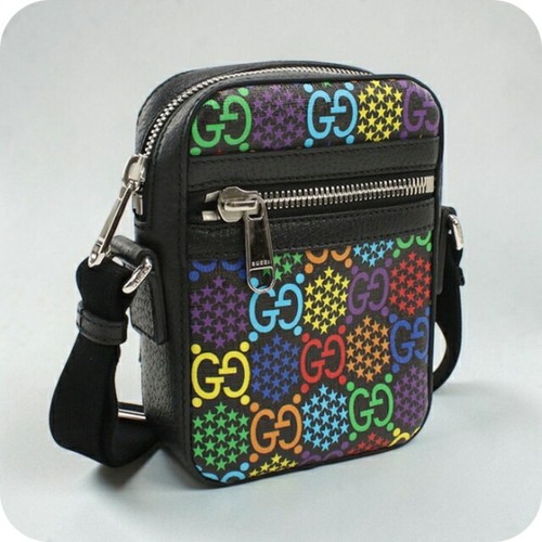 GUCCI GG Psychedelic 598103 PVC Shoulder Bag Black Unisex Pre-Owned
