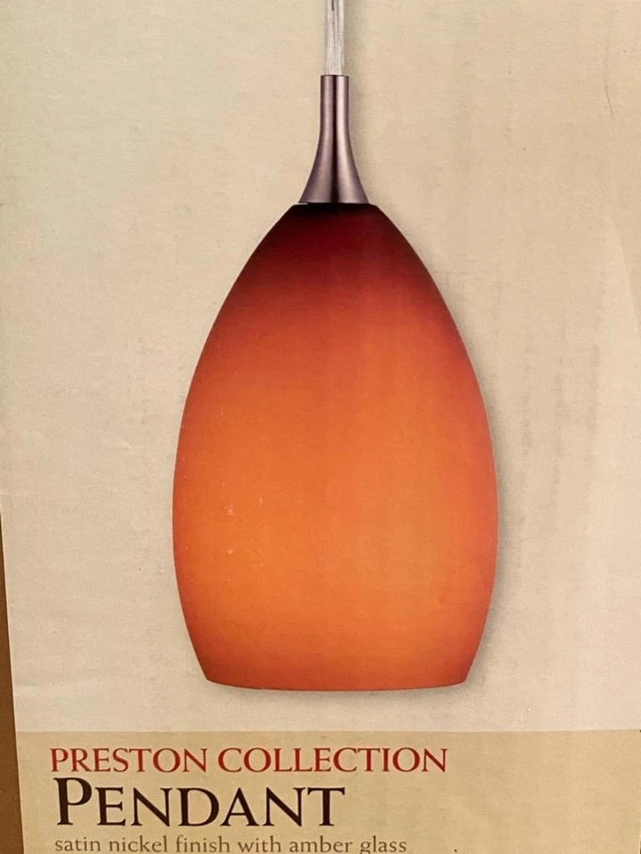 Design House 516823 Preston 1 Luz Arte Vidrio Colgante Ámbar Nuevo en Caja Abierta Foto 2 de 4