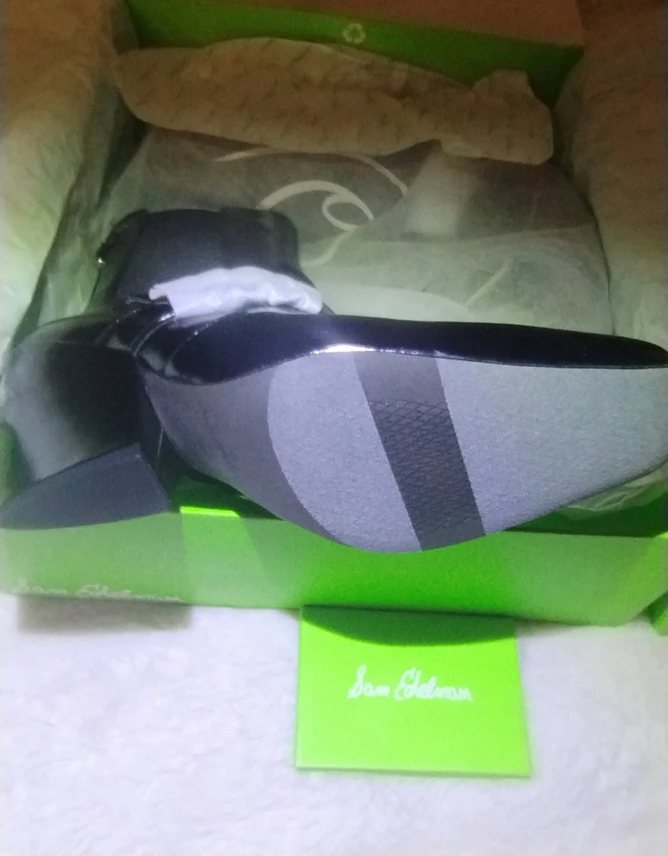 Sam Edelman Suzette Bota Occidental Alta Moda Gama Alta Cuero Negro 5.5 Mediana Foto 3 de 4