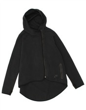 NIKE Womens Zip Hoodie Sweater UK 14 Medium Black Cotton BL05