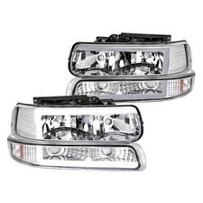 Fits 1999-2002 Chevy Silverado Tahoe Led Tube Headlights+Bumper Signal Lights