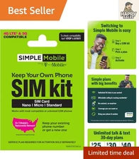 Simple Mobile Prepaid SIM Card Kit - Lightning-Fast 4G LTE Nationwide Coverage