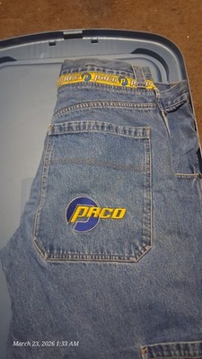  Paco Vintage 2 Pair Size 36/ Cargo style blue jeans with black mesh pockets