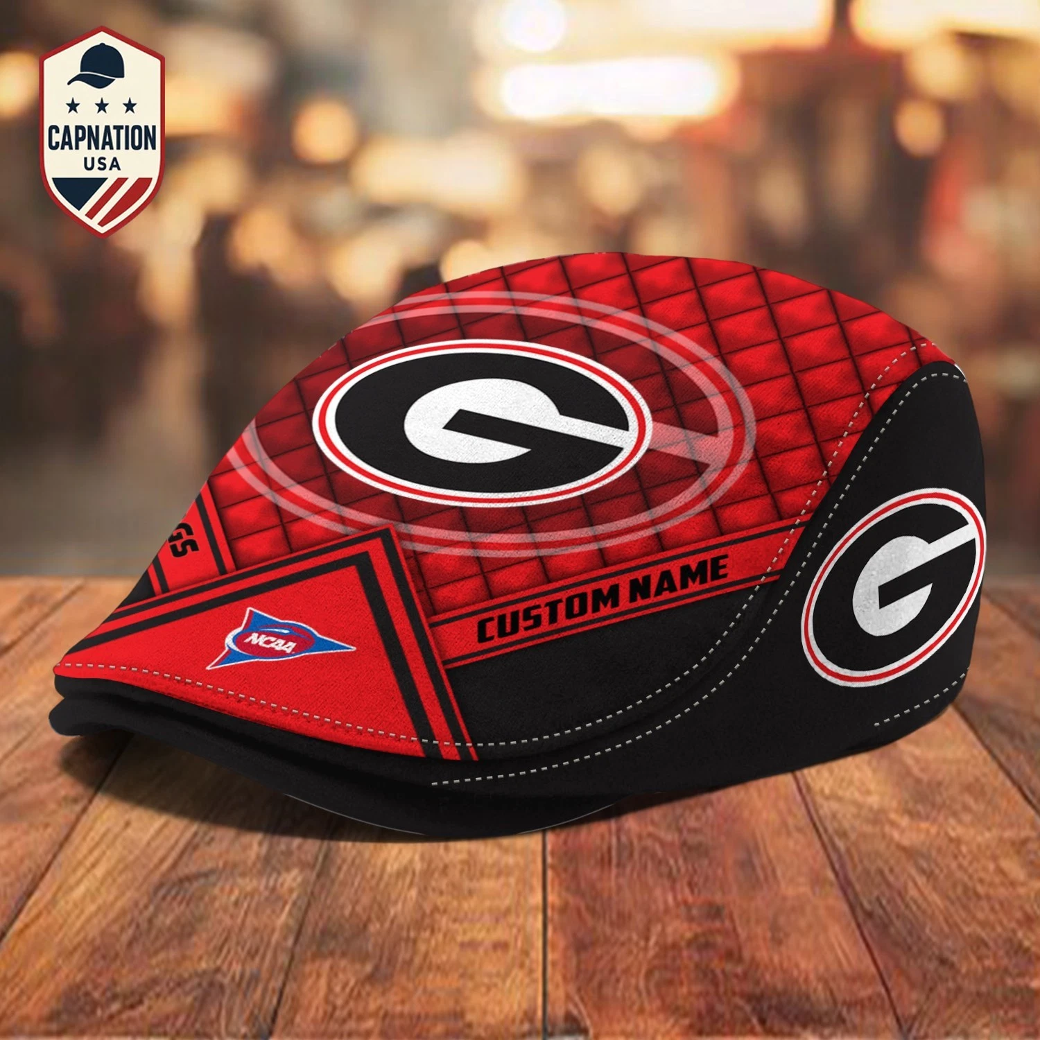 Georgia-Bulldogs-Jeff Cap Custom Name NCAA Jeff Cap Driving Cap Golf Cap