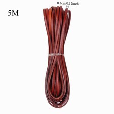5M Genuine Cow Hide Leather Wide Flat Cord Rope Strips Straps String Craft Multi