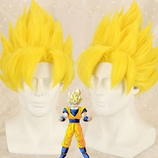 Dragon Ball Kakarotto Vegeta Goku Super Saiyan Yellow Wig Cosplay Halloween NEW