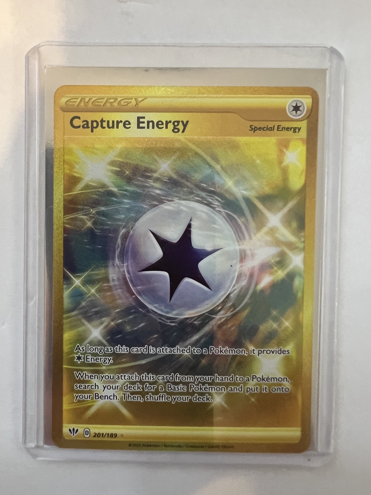 Capture Energy (Secret) 201/189 Swsh03: Darkness Ablaze Holo