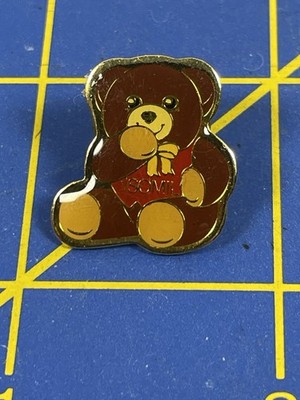   Vintage Isomil Teddy Bear Advertising Mascot Enamel Lapel Pin Similac Abbott