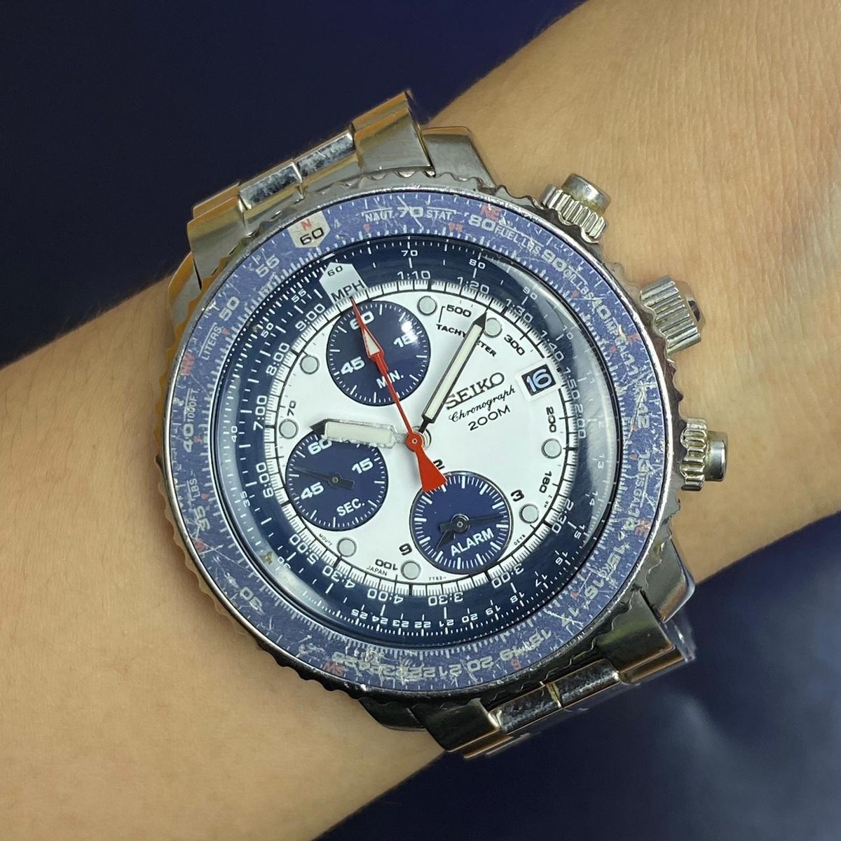 Seiko Flightmaster White Men's Watch - SNA413 for sale online | eBay