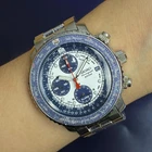 Rare Seiko Flightmaster Pilot SNA413 Quartz 7T62 Chronograph White Panda Vintage