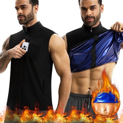 Men Sweat Sauna Vest Heat Trapping Sweat Enhancing Tank Top Running Body Shaper
