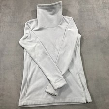 Nike Fleece Sweater Womens Small Gray Funnel Neck Therma Kadin Side Zip Pullover