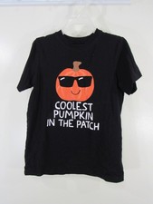 Okie Dokie T Shirt Size 7 Childs Black COOLEST PUMPKIN IN THE PATCH Halloween