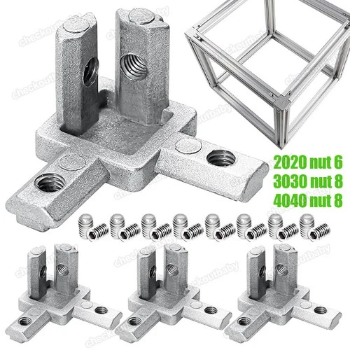 4x Aluprofil Verbinder 2020 3030 4040 Eckverbinder 3-Wege Profilverbinder Nut6 8