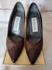 Décolleté Vintage Sergio Rossi in Pelle e Suede Marrone - Tg 37 ½ 