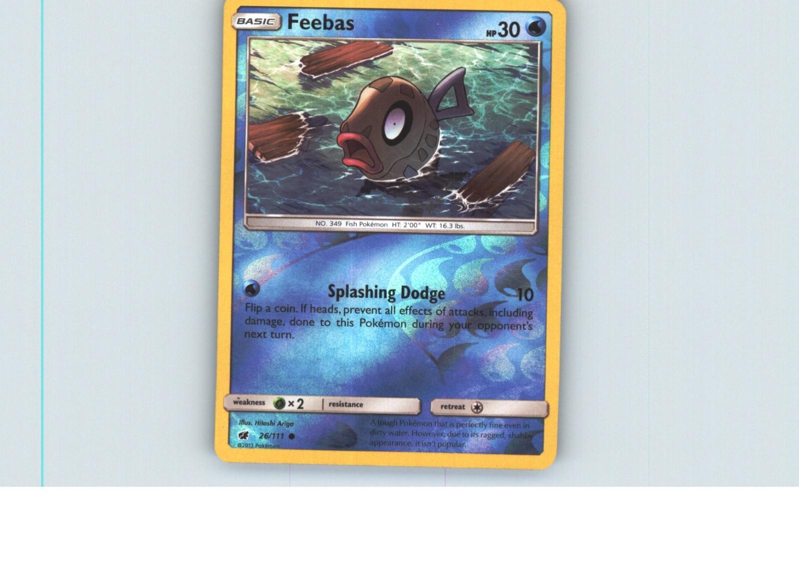 Feebas 26/111 Common Crimson Invasion Pokemon Reverse Holo Near Mint