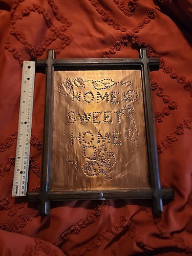 Copper Punched Sign Wall Hanging Decor Home Sweet Home Country Primitive Folkart