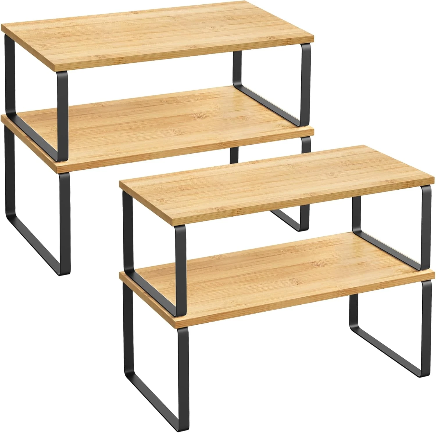 15.6" Cabinet Organizer Shelf, 4pcs Kitchen Counter Shelves,Kitchen Storage Rack