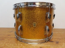 1962 Ludwig 9"x 13" Super Classic Tom Drum 3 ply Keystone Gold Sparkle COB Rims!