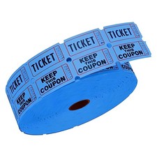 500 Pieces Color Blue Raffle Tickets Roll for Carnivals Concert Entry Events