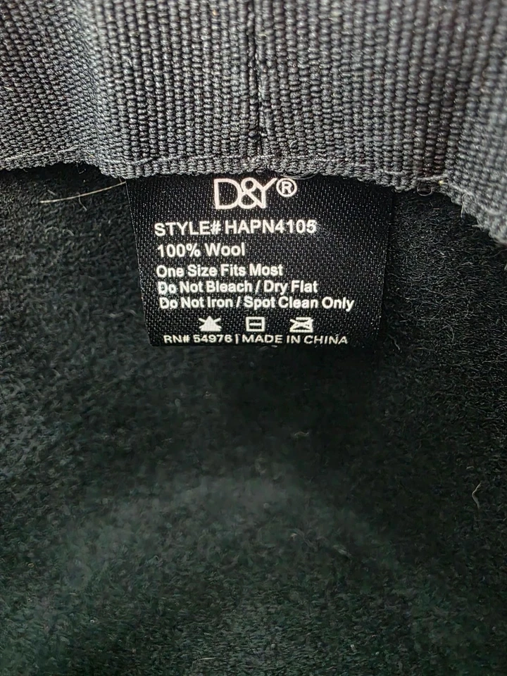 Sombrero Fedora de Lana Negro D&Y con Banda Geométrica Foto 2 de 4