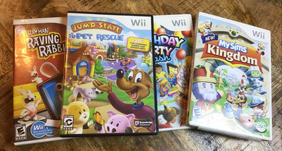 Nintendo Wii Tested-MySims Kingdom/Birthday Bash/Pet Rescue/Raving Rabbits 4 Lot