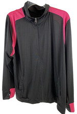 Just My Size Athletic Jacket Black With Hot Pink Size 2X