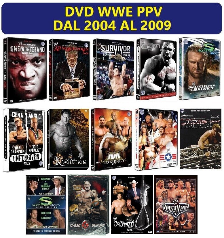 WWE DVD ORIGINALI REGION 2.I PPV DaL 2004 al 2009 SCEGLI IL 