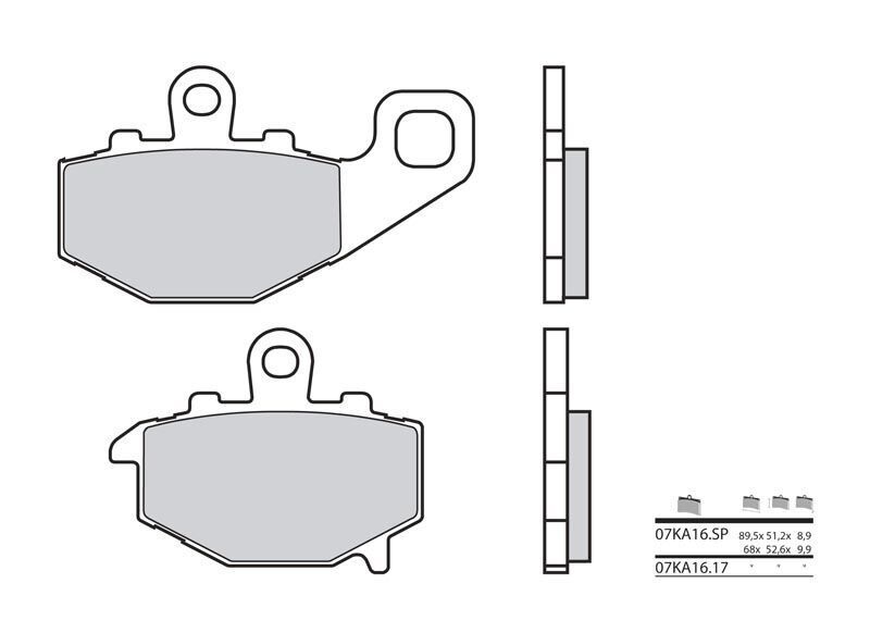 For Kawasaki Zx 9 R- Kit Brake Pads Rear - BREMBO - 38800305 For Kawasaki Zx 9 R- Kit Brake Pads Rear - BREMBO - 38800305