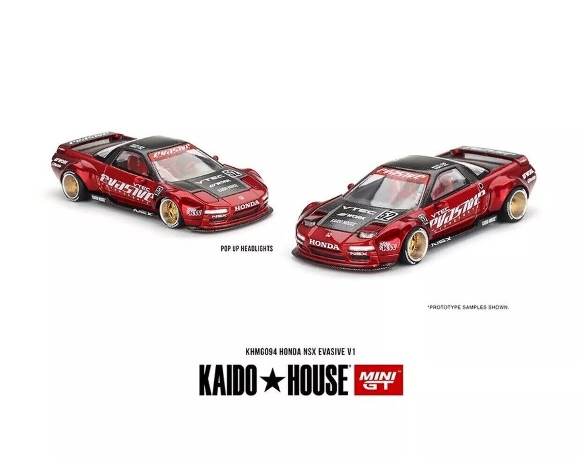 MINI GT KAIDO☆HOUSE ホンダ NSX Evasive V1 Kaido House x Mini GT 1:64 Honda NSX Evasive V1 Red Opened Box