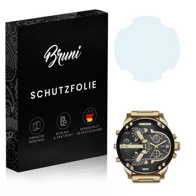 Bruni 2x Folie für Diesel DZ7333 Mr. Daddy 2.0 Schutzfolie Displayschutzfolie