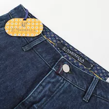 E Marinella NWT Jeans Size 33 US In Solid Dark Blue Cotton Denim