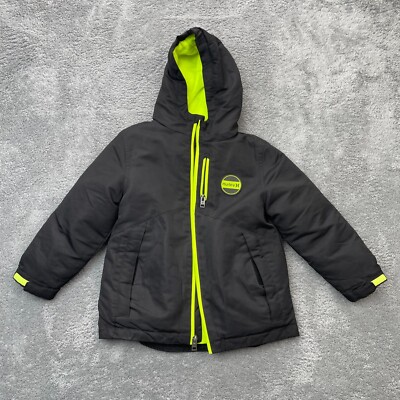 Hurley Jacket Boys Extra Small Black Fleece Lined Coat Insulated Hooded Full Zip