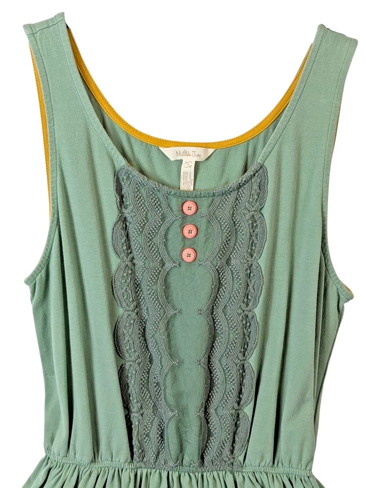 MATILDA JANE Girl Size L Light Rising Sage Green Sleeveless Lace Twirl Dress - Image 2 of 4
