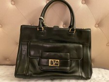 Diane Von Furstenberg DVF Large Eva Satchel, Black Leather