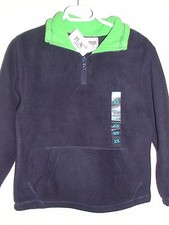 Boys' Solid Navy Fleece Pullover,NEW,sz 4,pockets, everyday, children's place