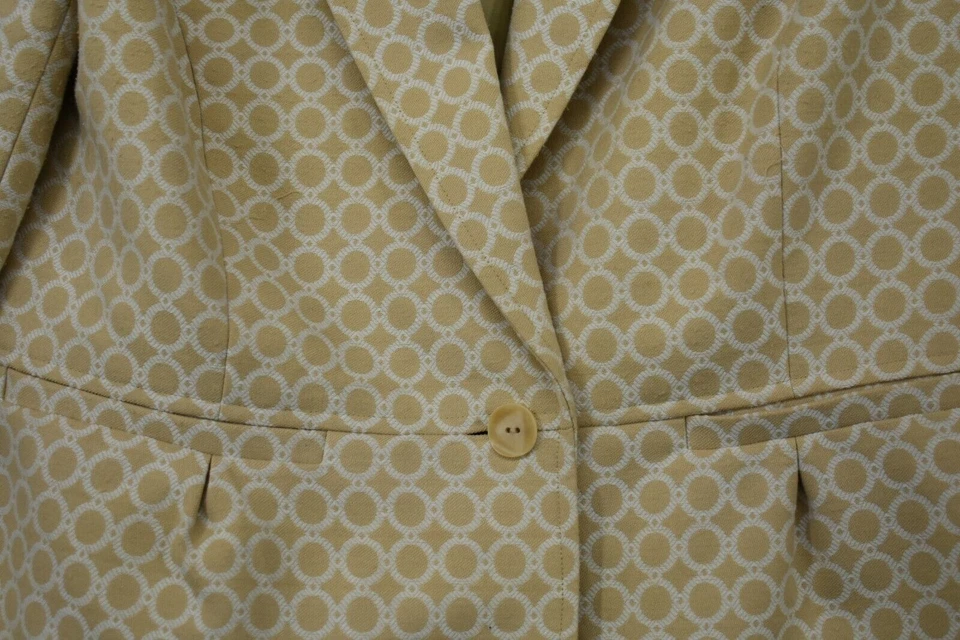 Blazer Madison Studio feminino bronzeado entalhe lapela um botão vassoura bolso carreira 12 - Imagem 4 de 4