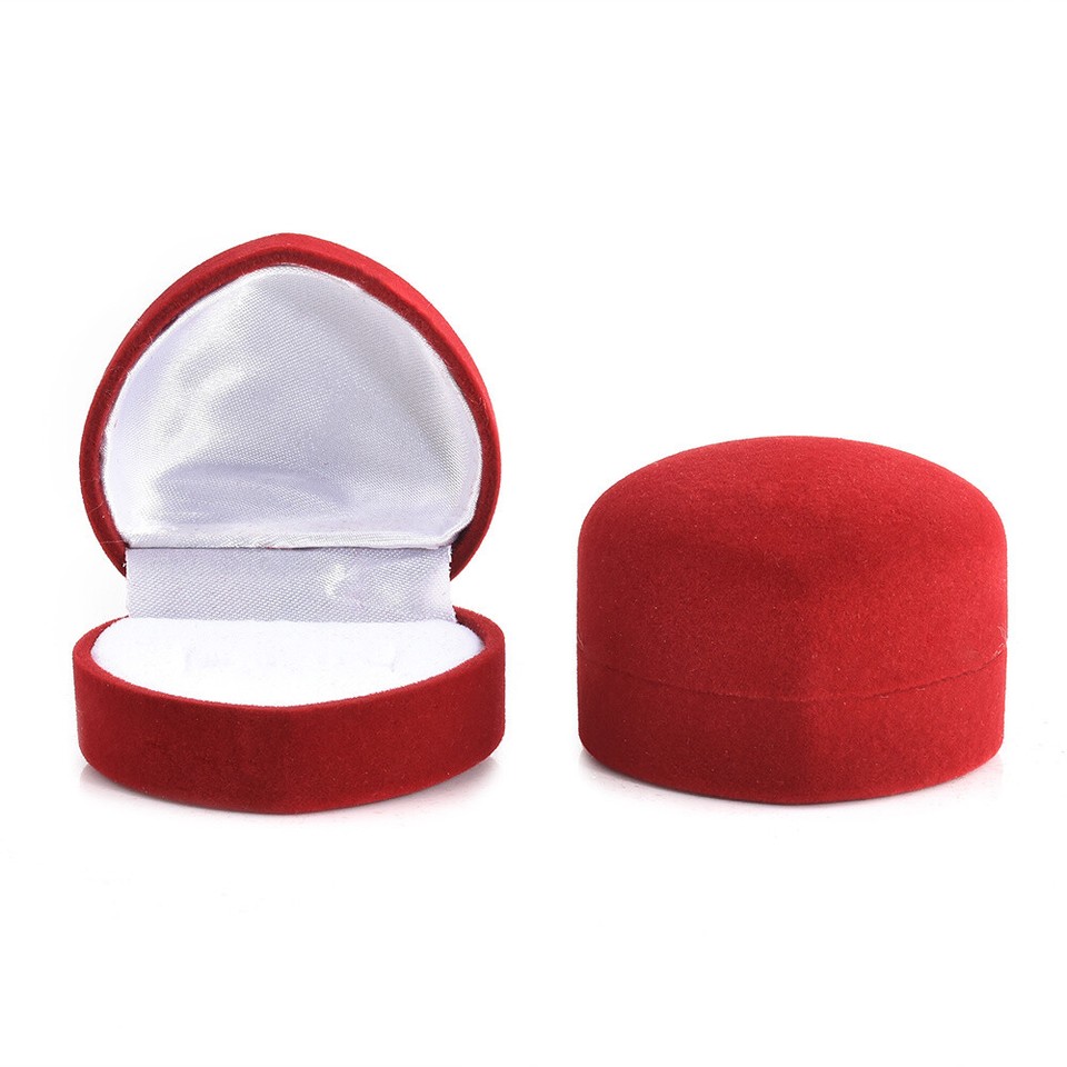 110X Engagement Jewelry Storage Box Heart Shaped Wedding Ring Box For