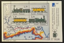 FINLAND 755 Beautiful Mint NEVER Hinged  Sheet Of 4 TRAINS