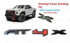 1PC Matte Black Red Front Grill AT4X OVERLAY Emblems 2023+ Canyon AT4X