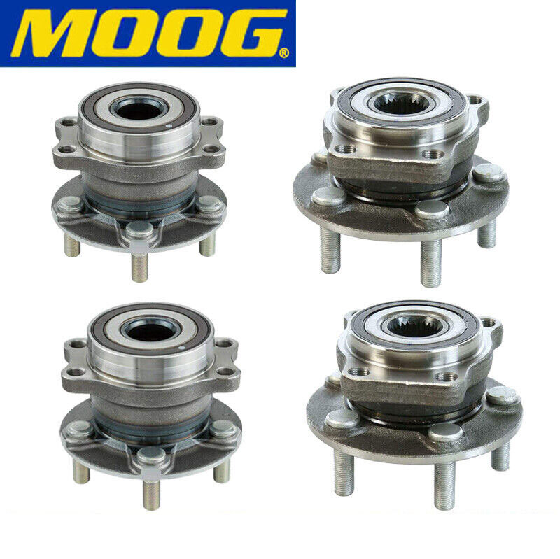 4PC MOOG Front and Rear wheel bearing hub for Subaru XV Crosstrek Forester 5-Lug