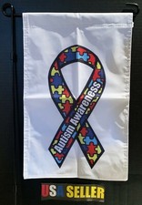 Autism Garden Flag FREE USA SHIP Awareness Ribbon Hope Pray Love USA Sign 12x18"