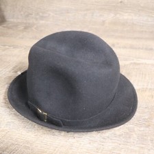 Doeskin Felt Bollman Black Hat Co 100 Wool Buckle Made in USA