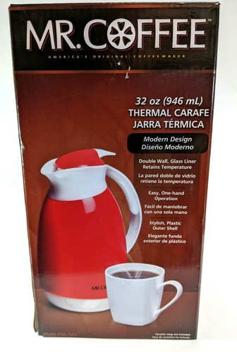 Mr Coffee 32oz Red Thermal Carafe 
