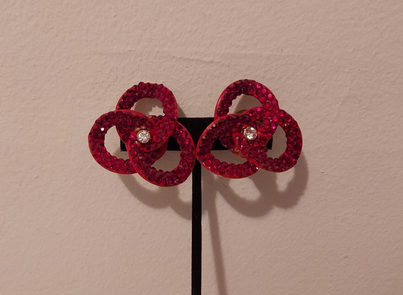 red rhinestone linked intertwined loop statement … - image 1