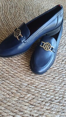 Tommy Hilfiger Penny Loafers Navy Leather Slip On Shoes  display picture 1