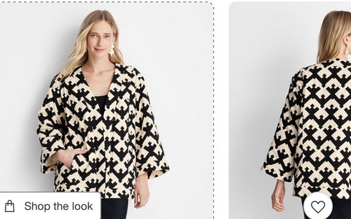 Women's Geo Print Oversized Quilted Jacket - Future Collective 3X-4x,,