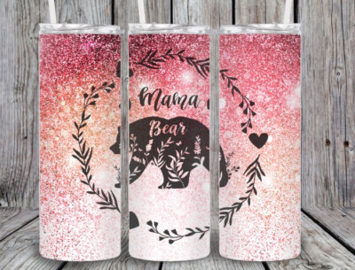 20 or 30oz Tumbler | Pink | Mama Bear | Bear | Mama | Sublimation | Insulated