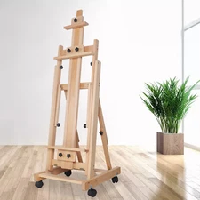 56 to 91" Adjustable Large Movable Artist Studio Easel Wooden Art Stand H-Frame