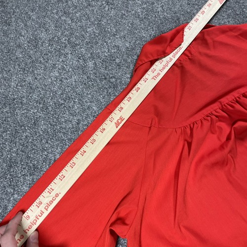 VINTAGE 60s 70s Jack Salkin Nurse Uniform Shirt Dress Smock Women Small Red - Picture 11 of 12